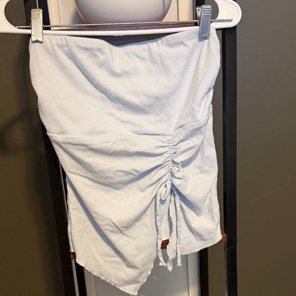 Wild Fable White Ruched Crop Top